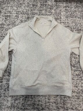 athleta womens Heather Gray Quarter-Zip Sweatshirt